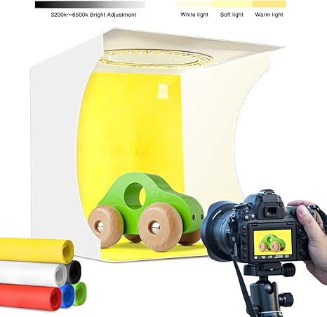 Caja de luz para fotografía, Caja de luz con 2 Luces LED, Caja de luz para
