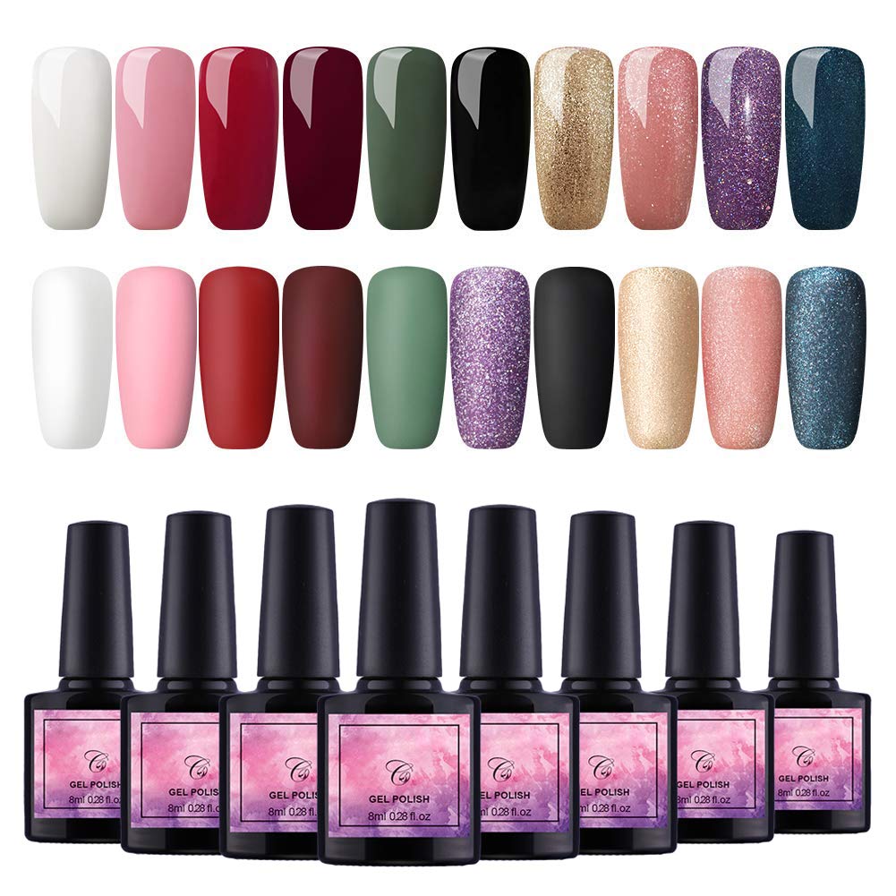 Saint-Acior Gel Nail Polish Kit with UV Light 36W LED UV Nail Dryer Curing Lamp Base Top Coat Gel Polish Tools Nail Decorations Manicure Nail Art Starter Kit : Beauty