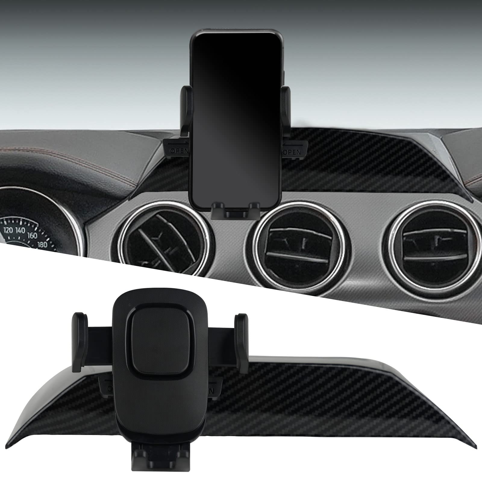 Photo 1 of LitMiRaCle Dashboard Mobile Phone Bracket with Tray Dash-Mounted Holders Navigation Instrument Panel Internal Accessories for Ford Mustang 2018 2019 2020 2021 2022 2023