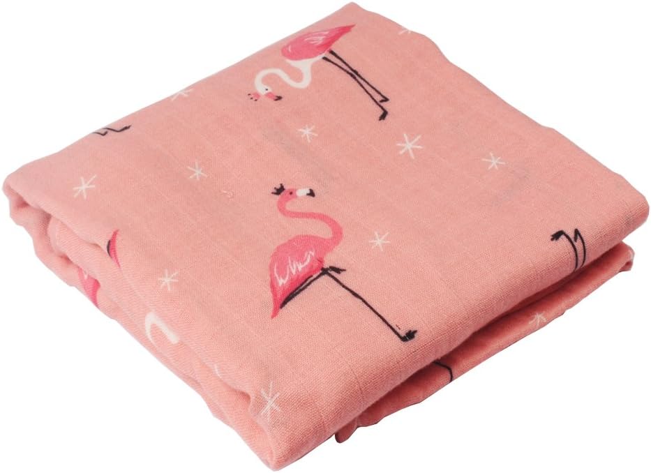 QzxBright Baby Swaddle Blankets Muslin - Large Size 47"x 47" - 70% Bamboo Fiber / 30% Cotton Swaddle Wrap, Nursing Cover & Burping Cloth