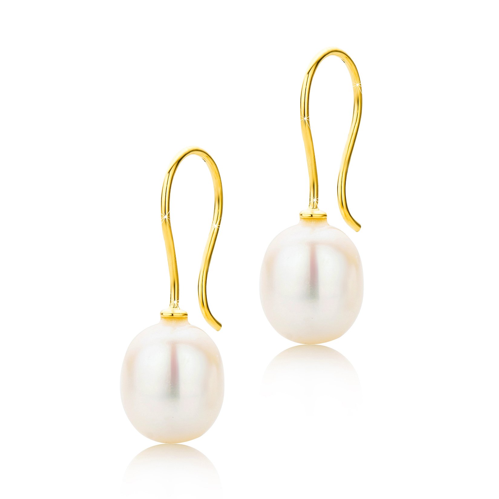 Orovi ladies’ earrings pearl earrings 18 ct gold (750) yellow gold jewellery.