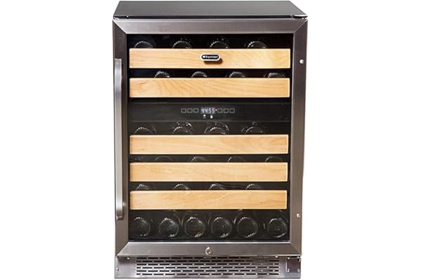 Whynter BWR-462DZ 46-Bottle Dual Temperature Zone Built Wine Refrigerator, Silver