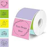 YEGAWEN Square Thermal Labels Stickers 2" x 2", Self-Adhesive Waterproof Square Direct Thermal Labels Stickers, Perforation Line Design- 300 Sheets/Spring Colors