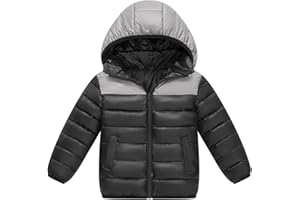 VBGHZXJL Girls Hooded Puffer Jacket Lightweight Winter Coat Warm Quilted Zipper Outerwear with Pockets for Kids 7-14 Years