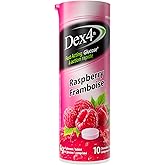 Dex4 Glucose Tablets – Travel Tube – Raspberry Flavour – 10 Tablets per Tube, 12-Pack – Fast-Acting, Pre-Measured Glucose Tab