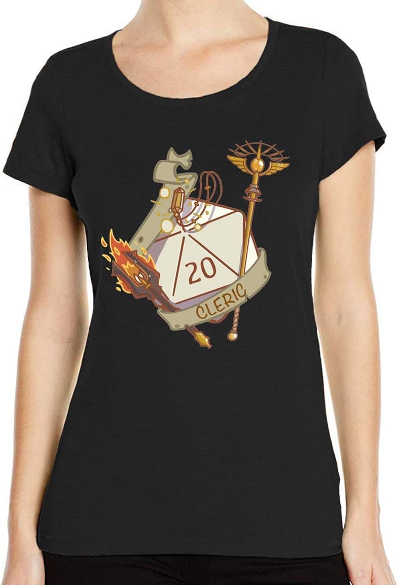 Dungeons and Dragons Inspired Cleric D20 Roll Crew Neck Women's TShirt Amazon.co.uk Clothing Dungeons and Dragons Inspired Cleric D20 Roll Crew Neck Women's TShirt Amazon.co.uk Clothing