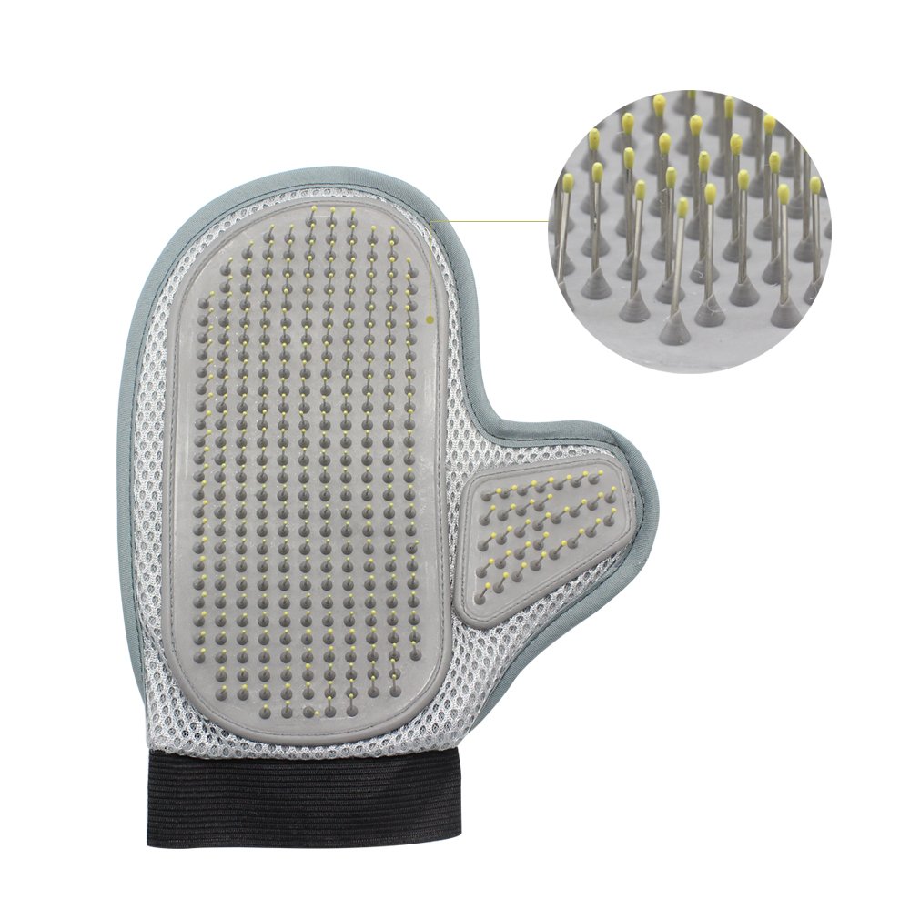 Accessotech Pet Cat Dog Animal Grooming Gloves Brush Hair Removal Shedding Tools Fur Coat