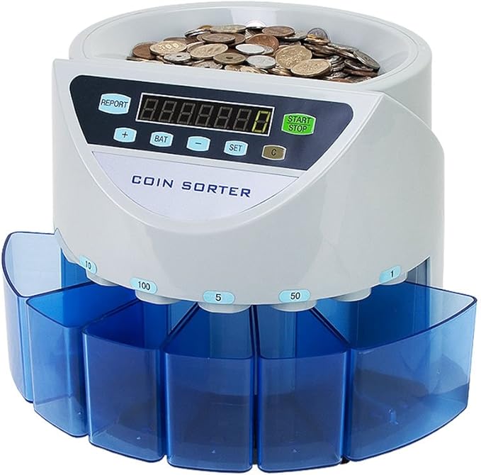 Amazon 硬貨計数機 【コインカウンター】小銭COIN COUNTERコインソーター お札カウンタ・コインカウンタ 文房具
