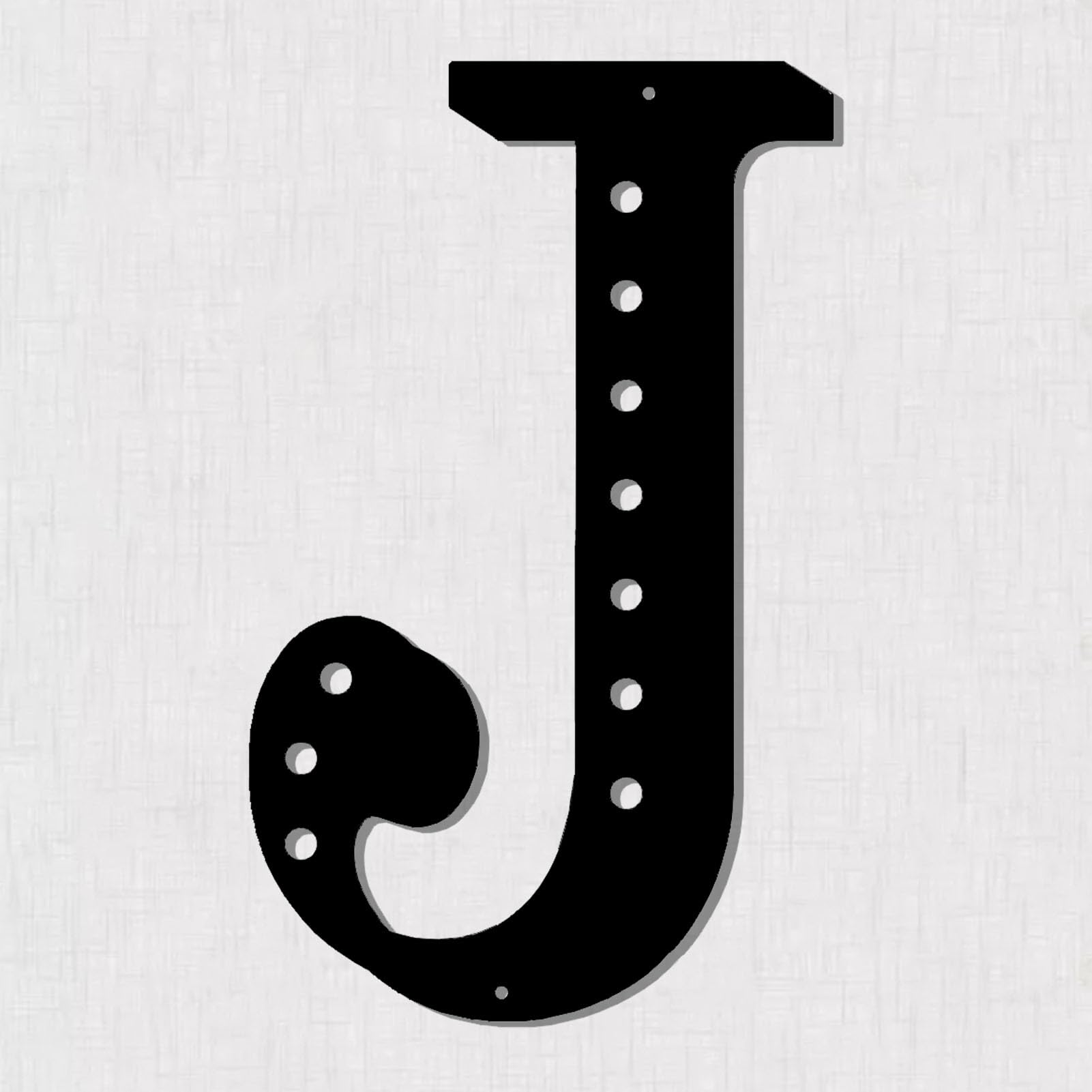 Resama 11'' Black Metal Letters for Wall Decor, Visual 3D Large Alphabet, Decorative Farmhouse Hanging Letter Sign for Living Room Bedroom Office Home Party (J)