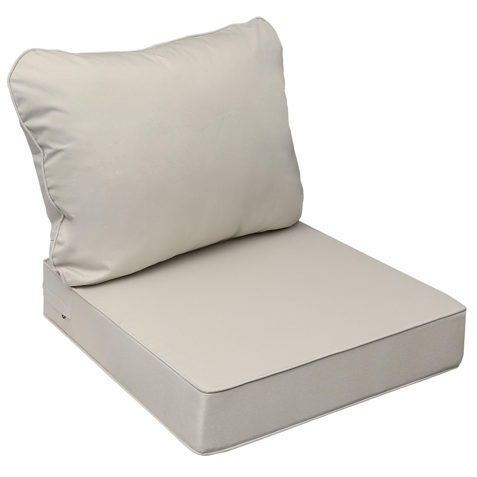 Photo 1 of AAAAAcessories Outdoor Seat Cushions for Chairs, Fade-Resistant, Waterproof Patio Furniture Replacement Cushions, 24" x 24" x 5" + 24" x 19", Beige