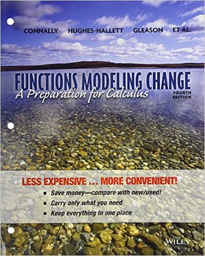 Functions Modeling Change A Preparation For Calculus Connally Eric Hughes Hallett Deborah 9780470917602 Books