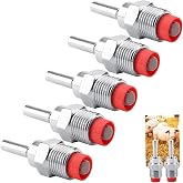 LAPXSNZD Pig Nipple Drinker Waterer,Stainless Steel,5 pcs | Thread Design,Red Cap,Long Rod,For Sows &amp; Piglets