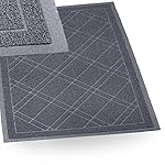 SlipToGrip - Universal Plaid Door Mat with DuraLoop - XL 41"x35" Outdoor Indoor Entrance Doormat - Waterproof - Low Profile Door Mat - Welcome - Front Door, Garage, Patio - PHTHALATE & BPA FREE