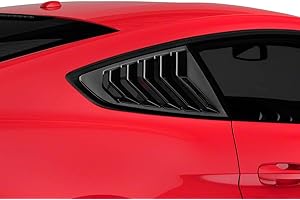 SpeedForm Sport Quarter Window Louvers; Gloss Black Compatible with 15-23 Mustang Fastback