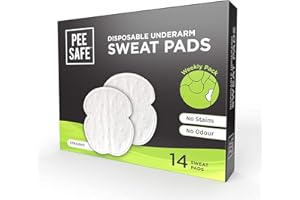 PEE SAFE PEESAFE Armpit Sweat Pads - Straight(14 Pads) | Underarm Sweat Pads for Women & Men | Absorbs Sweat & Unpleasant Odor | Armpit Pad | Sweat Pads for Under Arms