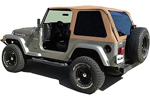 RAMPAGE PRODUCTS Rampage Frameless Trail Top | Vinyl, Spice Denim Color with Tinted Windows | 109517 | Fits 1997 - 2006 Jeep Wrangler TJ
