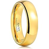 King Will Men's Women's 1.5mm 2mm 4mm 6mm 8mm Tungsten Carbide Ring 24k Gold Plated Rose Gold Plated Domed Polished Finish Wedding Band