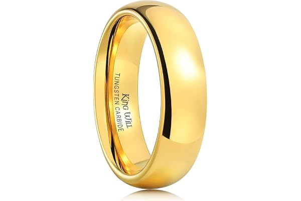King Will Tungsten Carbide Wedding Band Rings For Men Women - Anniversary Promise Rings Domed High Polished, Comfort Fit Size