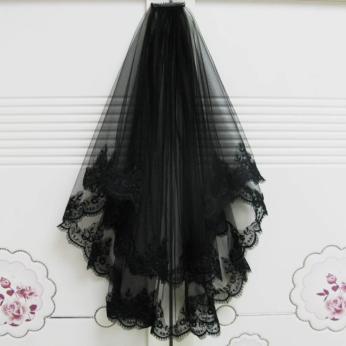 Halloween Gothic Black Veil - Image 3