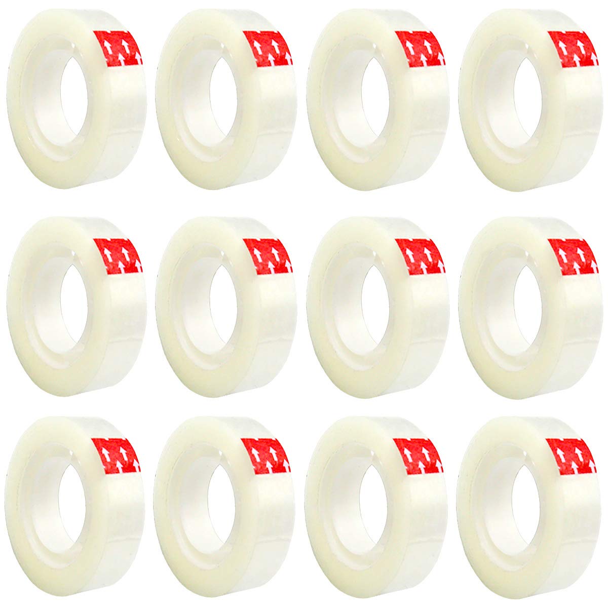 Transparent Tape Refills Rolls，Transparent Tape 0.7"(12 Rolls) for Office, Home, School