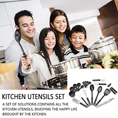 Kitchen Utensil Set - 20 Nylon and Stainless Steel Cooking Utensils - Nylon Utensils Spatula Set & Non-stick Heat Resistant Kitchen Cooking Utensils Cookware Set - Best Kitchen Tool Set by HCHUANG