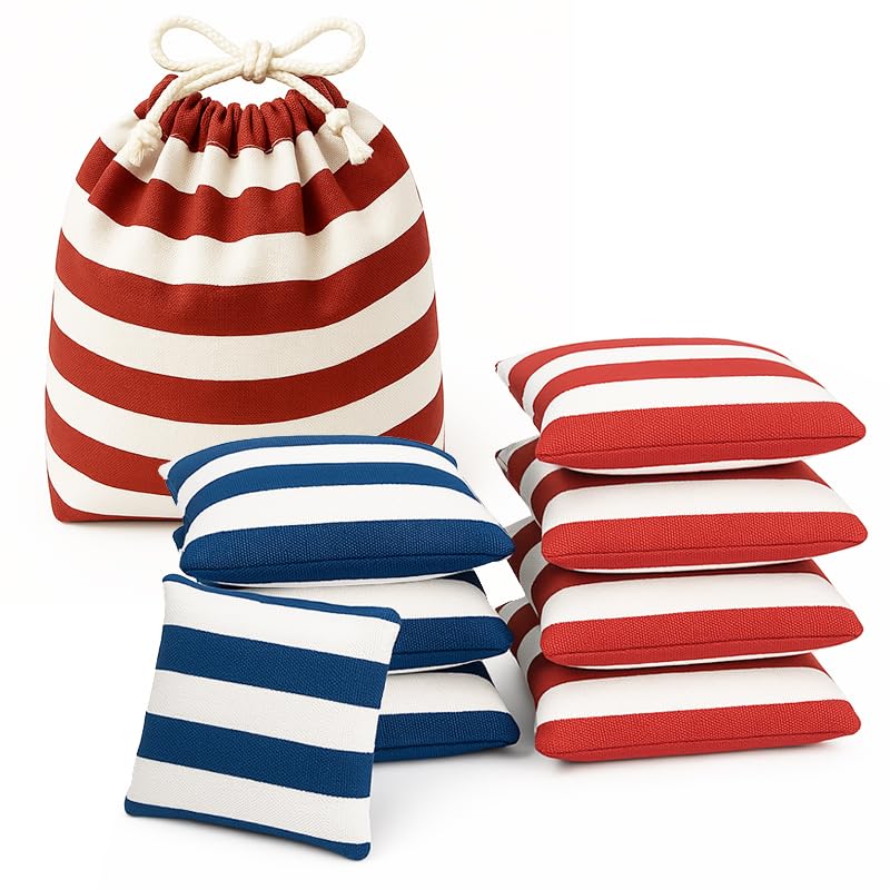Red and Blue Stripes Cornhole Bags