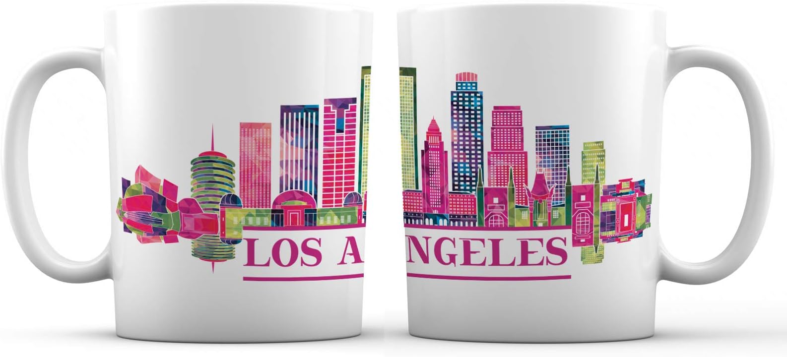 Los Angeles, CA Iconic Skyline City View Ceramic Coffee Mug - 11 oz. - Avanos 'Artsy Cities' Series Souvenir Tea Cups and Novelty Gifts for Women, Men, Friends and Family