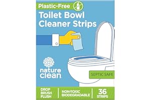Nature Clean Non-Toxic Toilet Bowl Cleaners Strips 36 count, Plastic-Free Packaging, Natural Toilet Cleaner Septic Safe, Refresh Toilets & Bathroom. No Splash