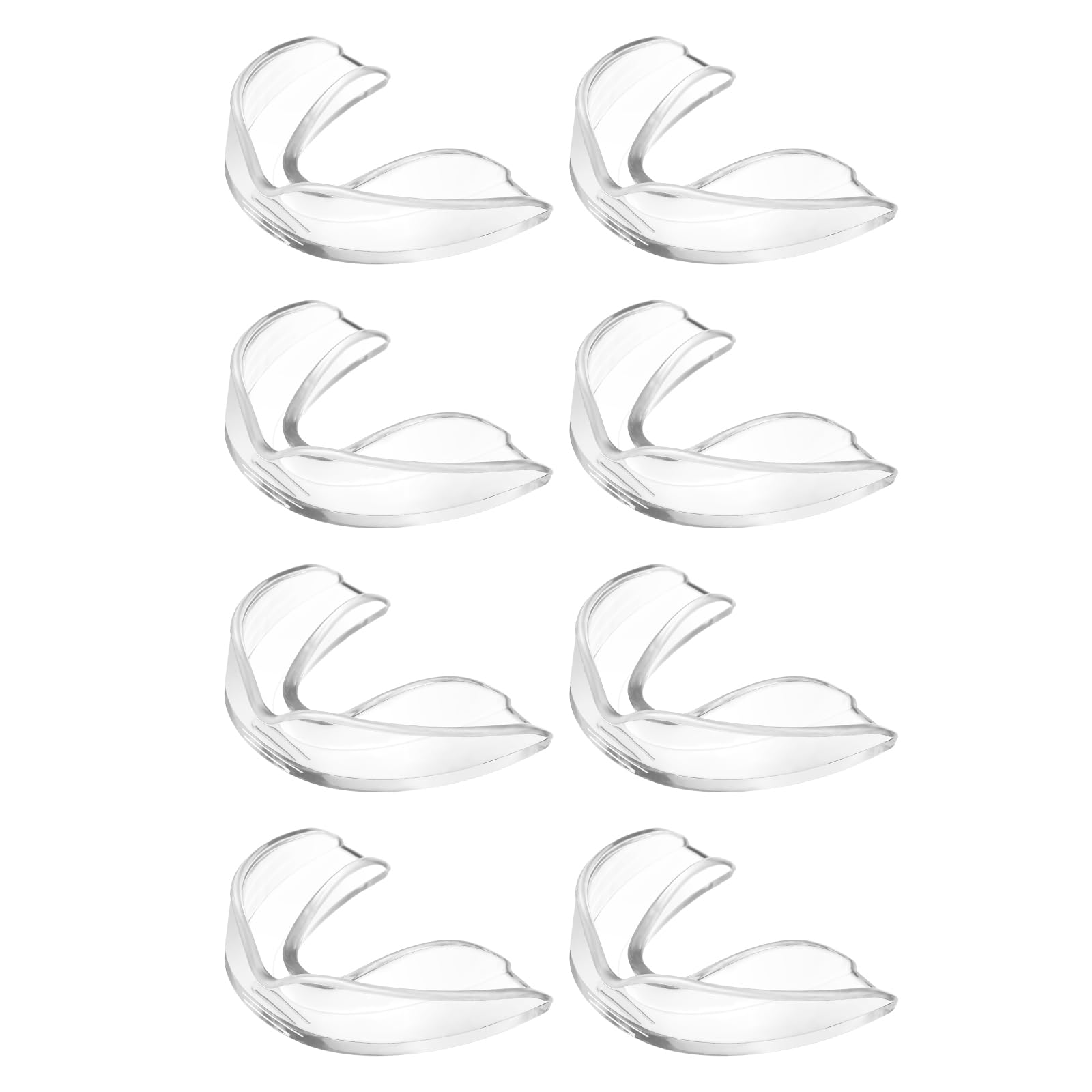 Flintronic 8 Pcs Adult Sports Mouthguard Gum Shield with Case, for Rugby Boxing Martial Arts Hockey MMA Karate Taekwondo and Other Contact Sports (Transparent)