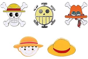 SOLOB Anime Pins Cute Pins Cartoon Pirates Pins for Backpacks, Birthday Christmas Children's Day Gift for Kids Friends Anime Fans,Pack Includes 5 Pcs