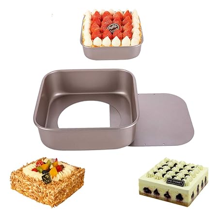 Molde para tartas cuadrado antiadherente dorado con fondo ...