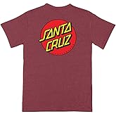 SANTA CRUZ Classic Dot S/S Heavyweight T-Shirt HTHR Cardinal Lg Mens