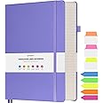 Lined Notebook Journal for Women Men, Large B5 College Ruled Notebook, 312 Numbered Pages Notebooks for Work, 100gsm Paper Daily Journal, Hardcover Vegan Leather Journals for Writing Office, Purple