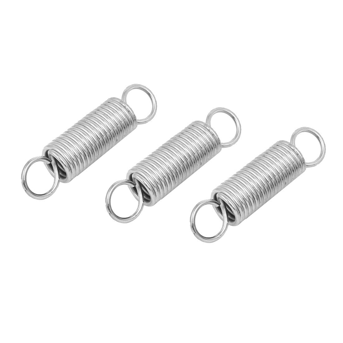 Sourcingmap 48mmx20mmx2.5mm Stainless Steel Dual Hook Tension Spring Silver Tone 3pcs
