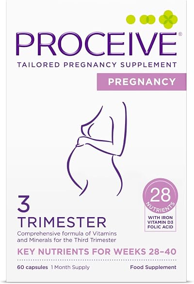 Proceive Pregnancy Trimester 3 28 Weeks Vitamin Mineral 60 Capsules Vegan