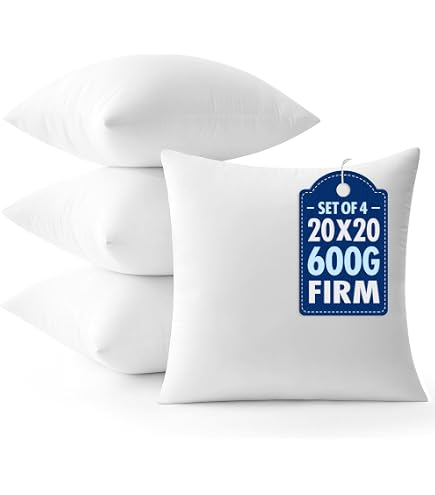 Amazon.com: MIULEE Pillows Inserts, Pack of 4 20x20 Inch 100