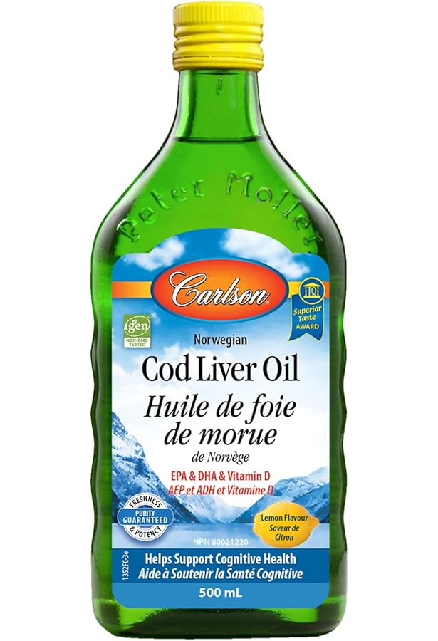 ノルウェー産フィッシュオイル 天然レモンフレーバー 500ml Carlson Labs（カールソンラボ） DHA、EPA、オメガ3