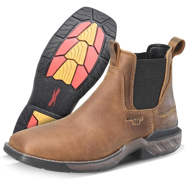 NEW DOUBLE-H BOOTS men’s phantom rider wide square toe romeo boots in brown Double H Men main image 2