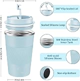 CS COSDDI Travel Mug 380ml Insulated Leak Proof Lid Stainless Steel view 2