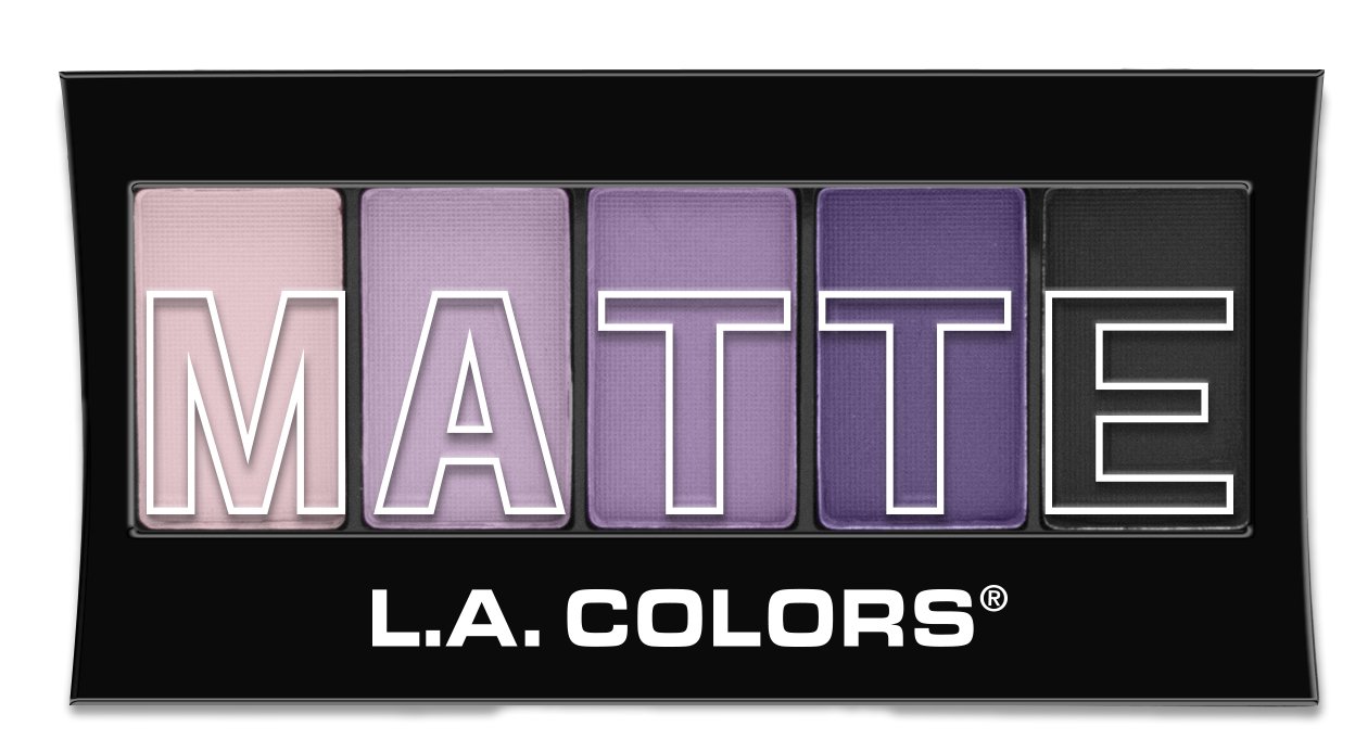 L.A. Colors 5 Color Matte Eyeshadow, Purple Cashmere, 0.08 Ounce