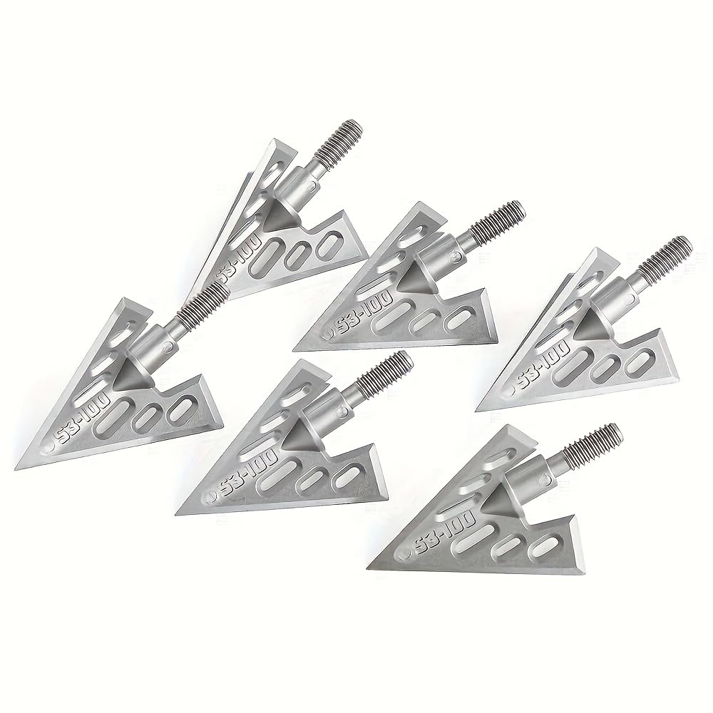 Photo 1 of XITORAS 100 /125Grain Hunting Broadheads - Arrow Tips Compatible with Crossbow, Recurve Bow, and Compound Bow - Archery Broadheads (100 Grain, Silvery)