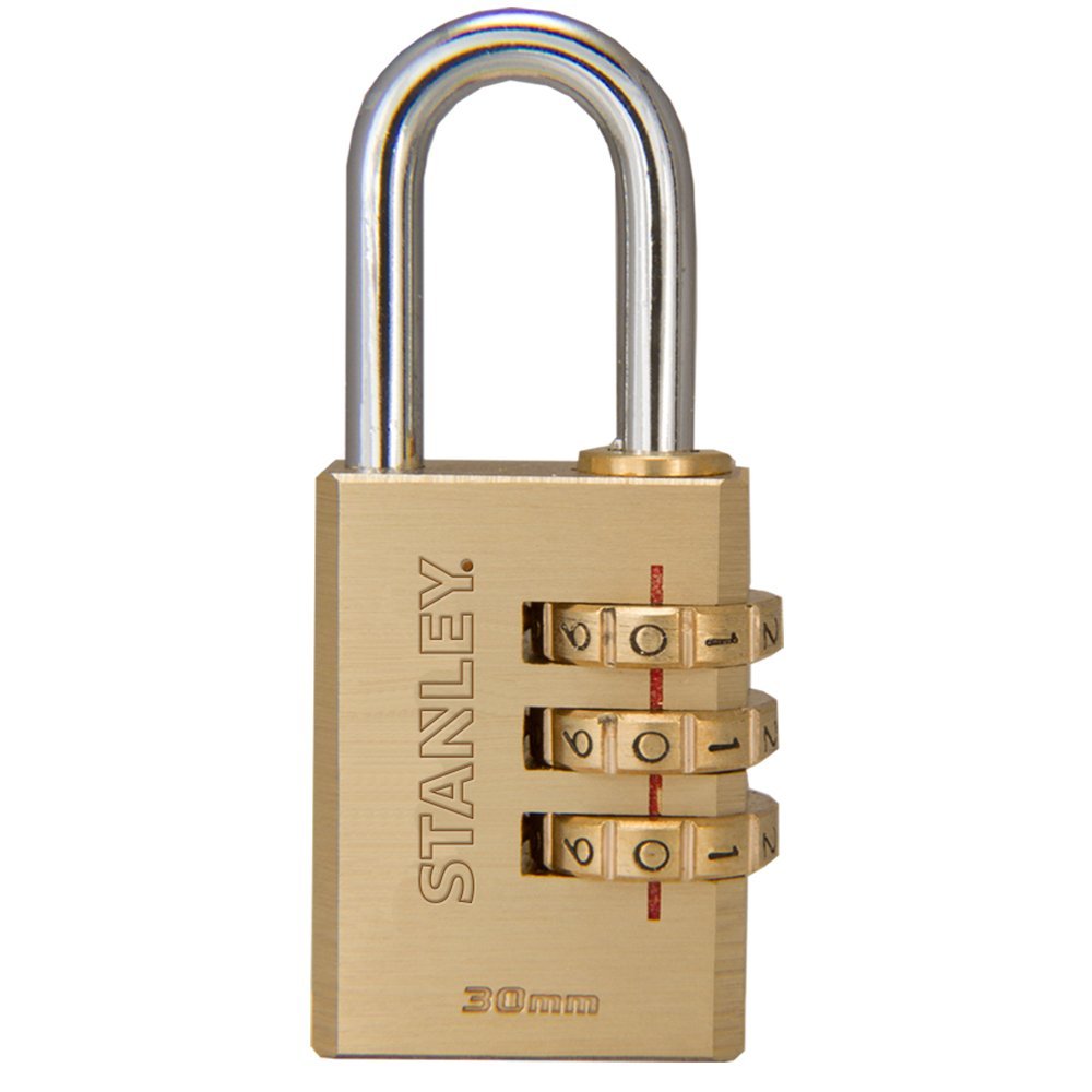 Stanley 30 mm Brass Combination Padlock