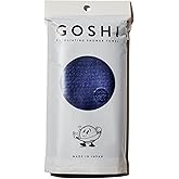 GOSHI Exfoliating Shower Towel - Rip-Resistant Exfoliating Washcloth for All Skin Types - Indigo Blue - Made in Japan
