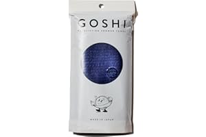 GOSHI Exfoliating Shower Towel - Rip-Resistant Exfoliating Washcloth for All Skin Types - Indigo Blue - Made in Japan