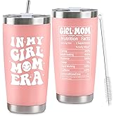 Mom Gifts for New Mother, In My Girl Mom Era Christmas Gifts for Pregnant Women Mama, Expecting Moms to Be, First Time Mother Mommy Wife Sister Mothers Day, 20 Oz Pink Stainless Steel Tumbler Set