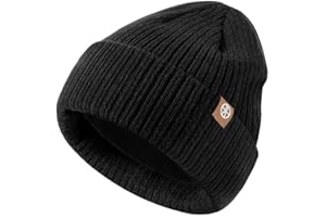 UNNESTAR Kids Beanie Hats- Warm Winter Hats for Boys and Girls Stretchy Fleece Cap with Double-Layer