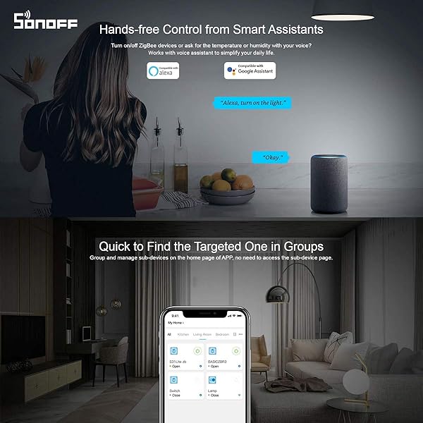 Leeofty ZBBridge Smart ZigBee Bridge Smart Home Hub Automatizacin Sistema de Controlador Soporte EWeLink Compatible con Amazon Asistente de