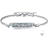 Turquoise Tree Of Life/Dragonfly Bracelet S925 Sterling Silver Urn Bracelets For Ashes Cremation Memorial Jewelry For Women Female Mother Lover