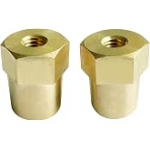 Ampper M8 Thread Female Brass Battery Terminal Charging Posts Adapter, 2 Pc | Battery Terminal Charging Posts Adapter, Brass Battery Terminal Post Adapter (+/-) for M8 Stud Post Charging &amp; Extension
