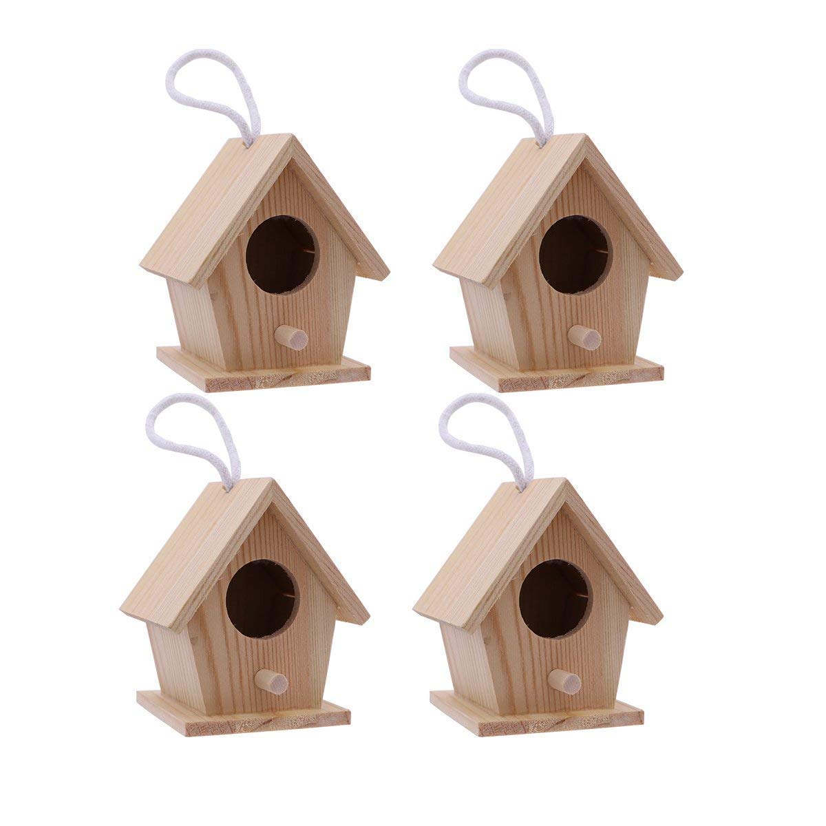 Aestm Decorative Bird House Wooden Nesting Box Decorative Hanging Wooden Bird House for Hanging and Painting Bird House Nesting Cave Hanging Decoration